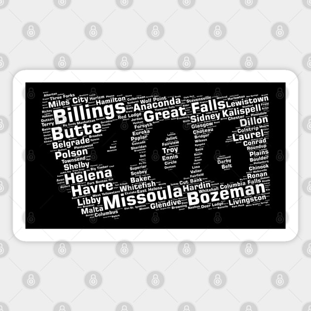 Montana Cities 406 Area Code Magnet by shirtonaut